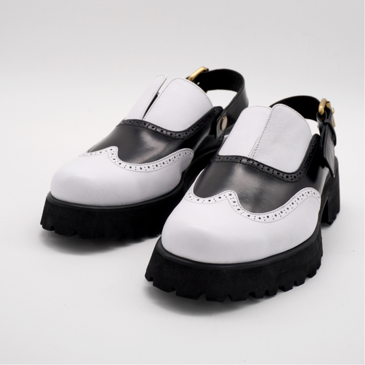 Yna Oxford Mules (White & Black)