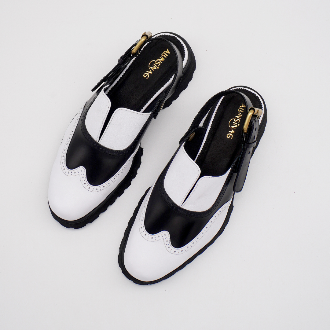 Yna Oxford Mules (White & Black)