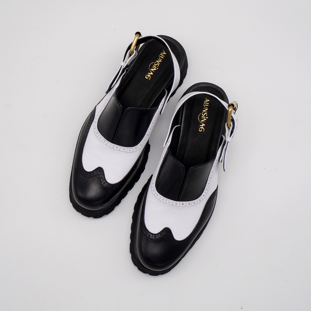 Yna Oxford Mules (Black & White)