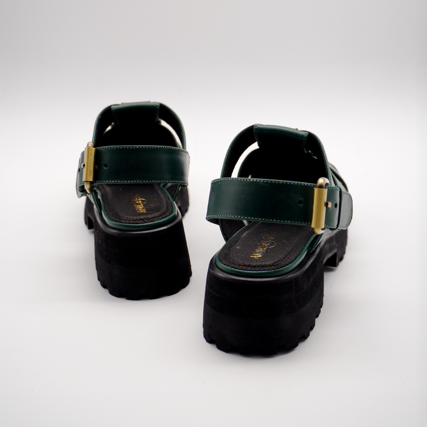 Evy Fisherman Mules (Emerald Green)
