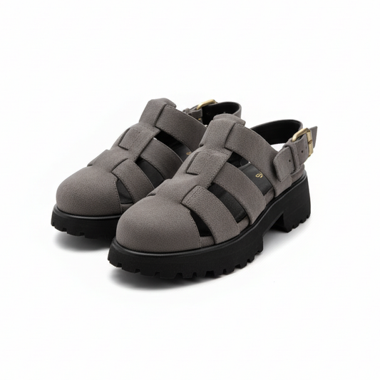 Evy Fisherman Mules (Cow Suede)