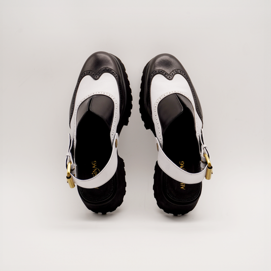 Yna Oxford Mules (Black & White)