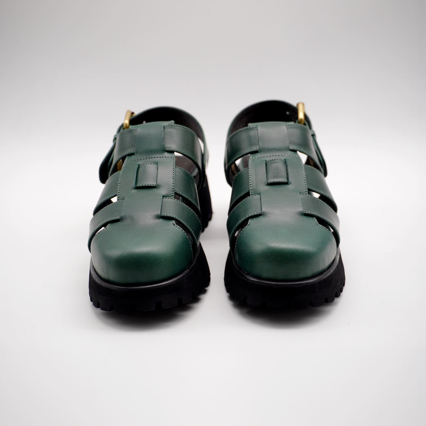 Evy Fisherman Mules (Emerald Green)